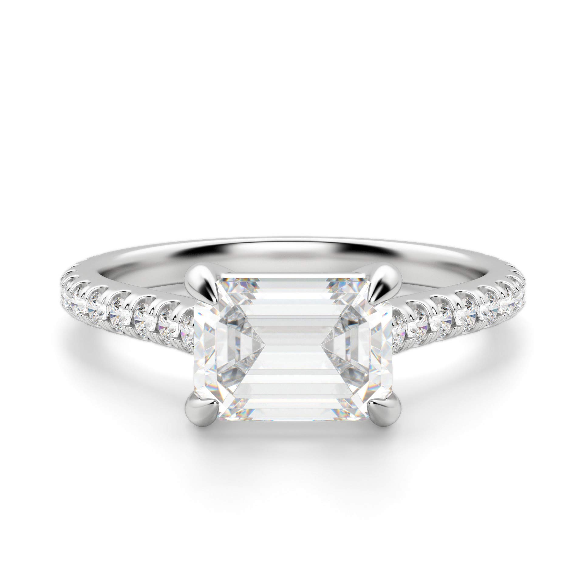 3 CT Emerald Cut Moissanite Engagement Ring Set for Women - Vintage Halo Wedding Band, Anniversary Solitaire Promise Ring in Sterling Silver - Perfect for Proposals, Bridal Jewelry & Special Occasions