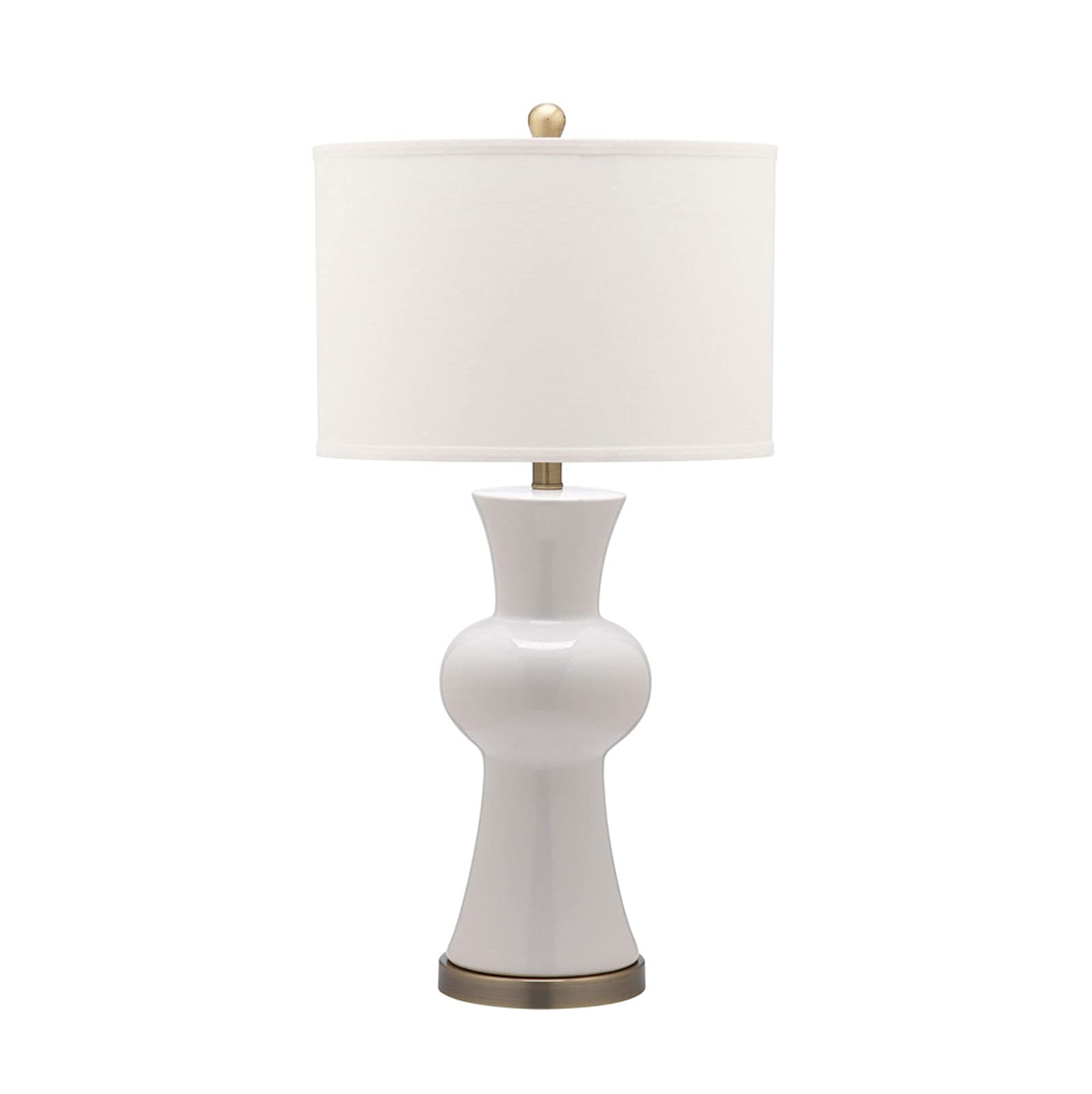 TOMYEUS Modern Ceramic Table Lamp with Fabric Lampshade - 28.7