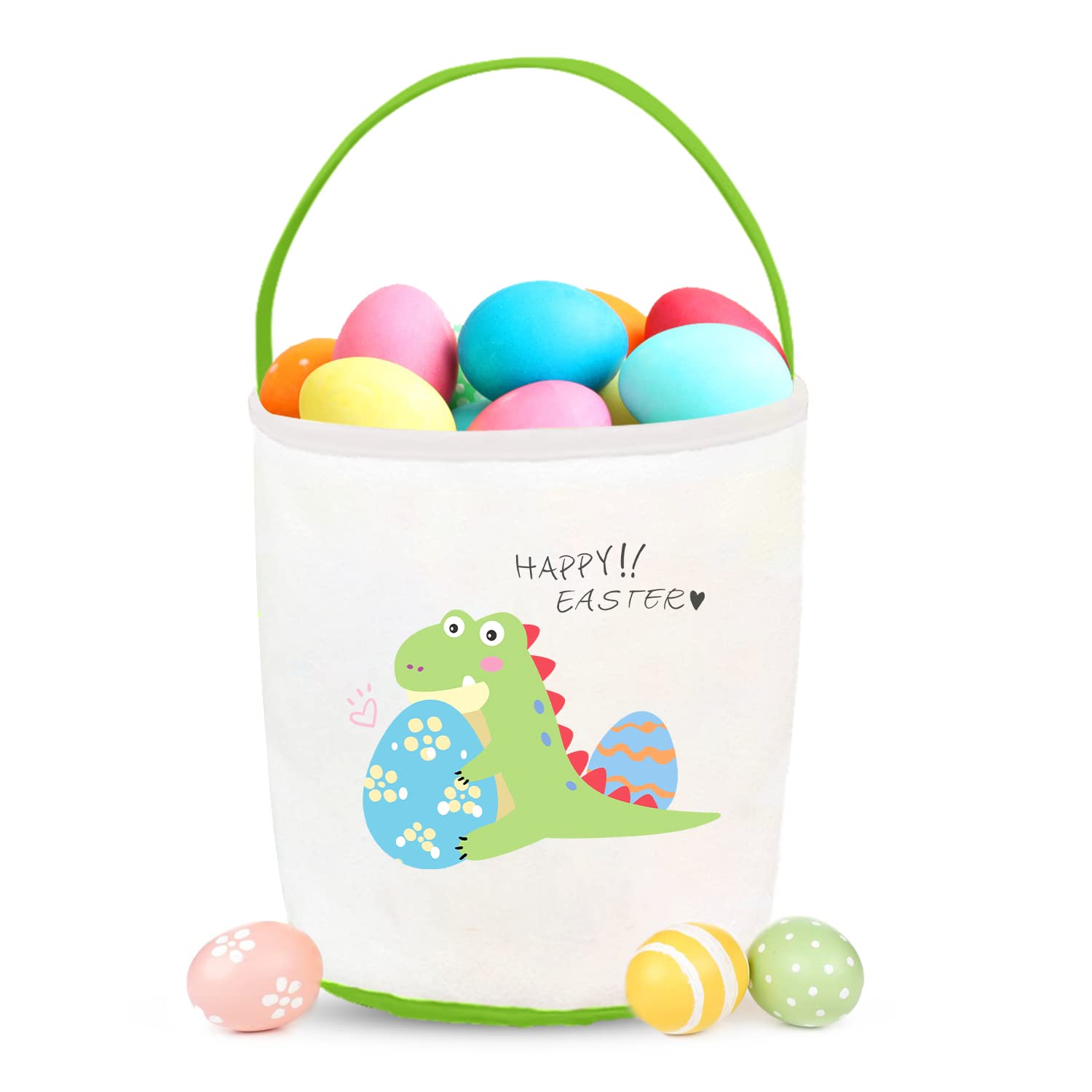 **Easter Gift Baskets for Kids - Dinosaur Canvas Tote Bag with Handle, Empty Easter Basket Essentials for Egg Hunts, Party Supplies & Decorations - Perfect for Easter Celebrations, Birthday Parties & Holiday Gifting**