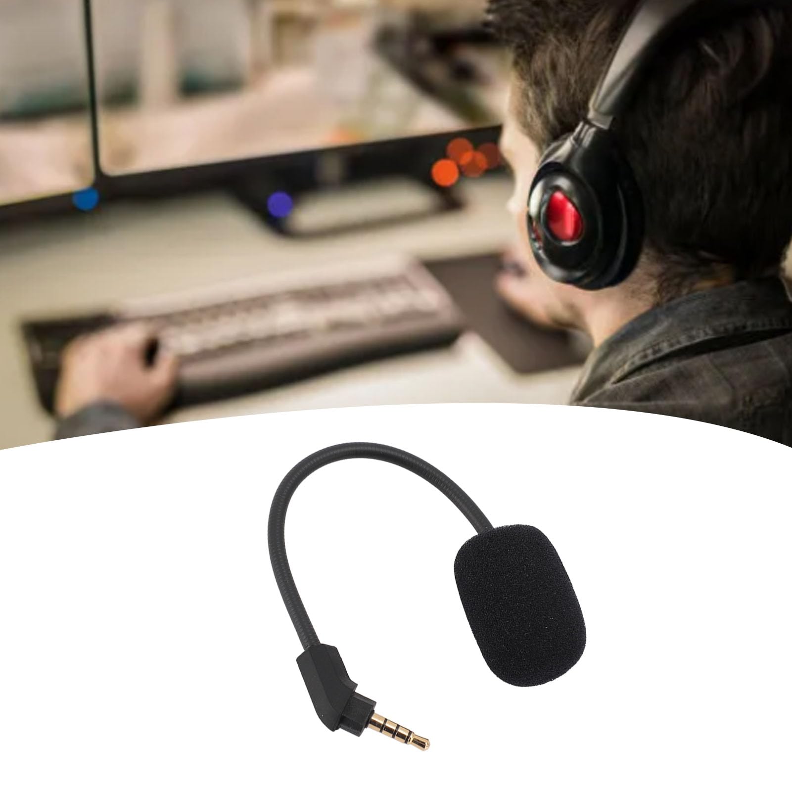 Best Noise Cancelling Gaming Microphone - Detachable 3.5mm Headset Mic Replacement for HyperX Cloud Revolver | Perfect for Streaming, Esports & Online Gaming