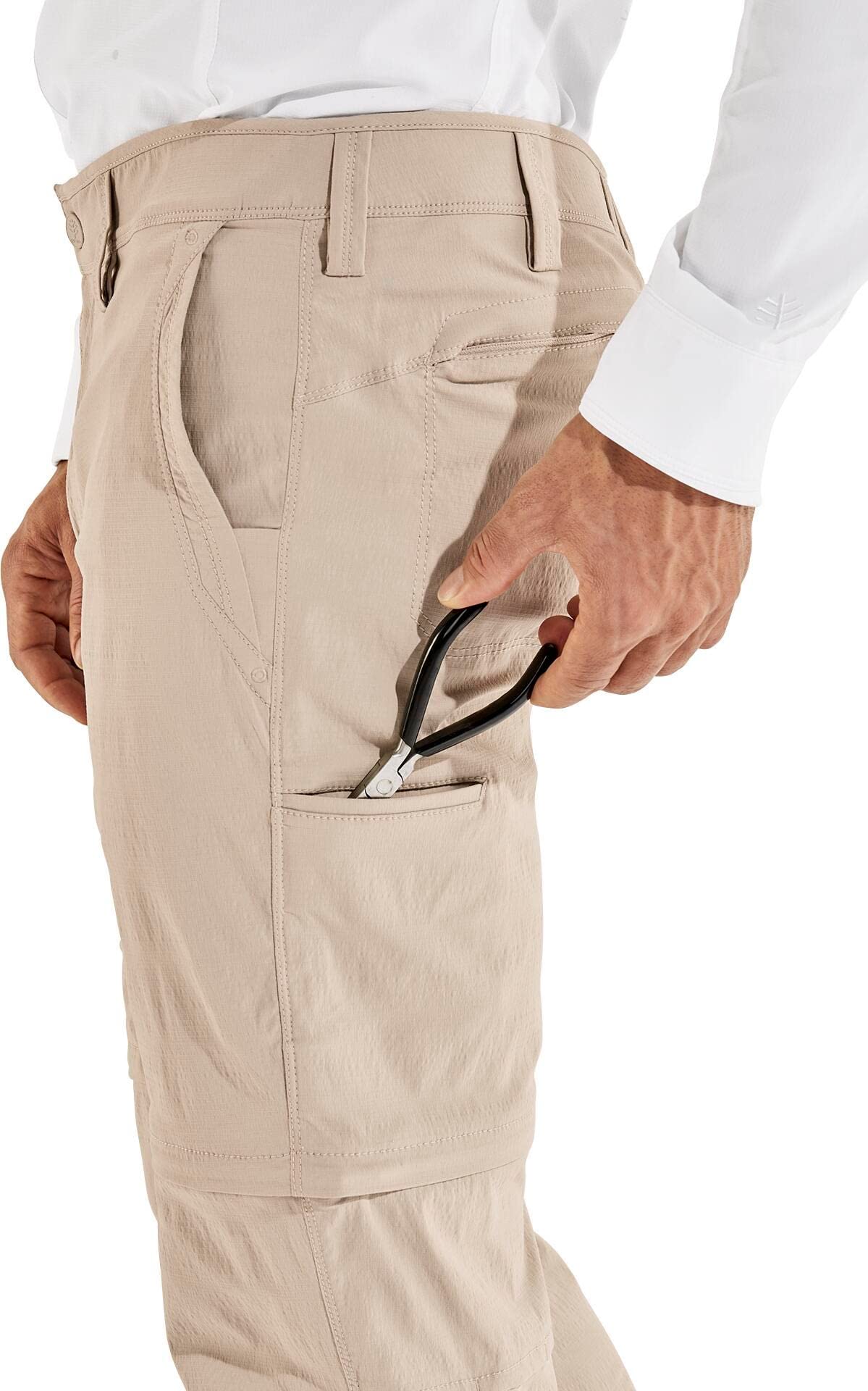 Coolibar UPF 50+ Men's Miller Convertible Sun Protective Pants - Lightweight Quick-Dry Hiking & Outdoor Travel Convertible Trousers for Summer Adventures