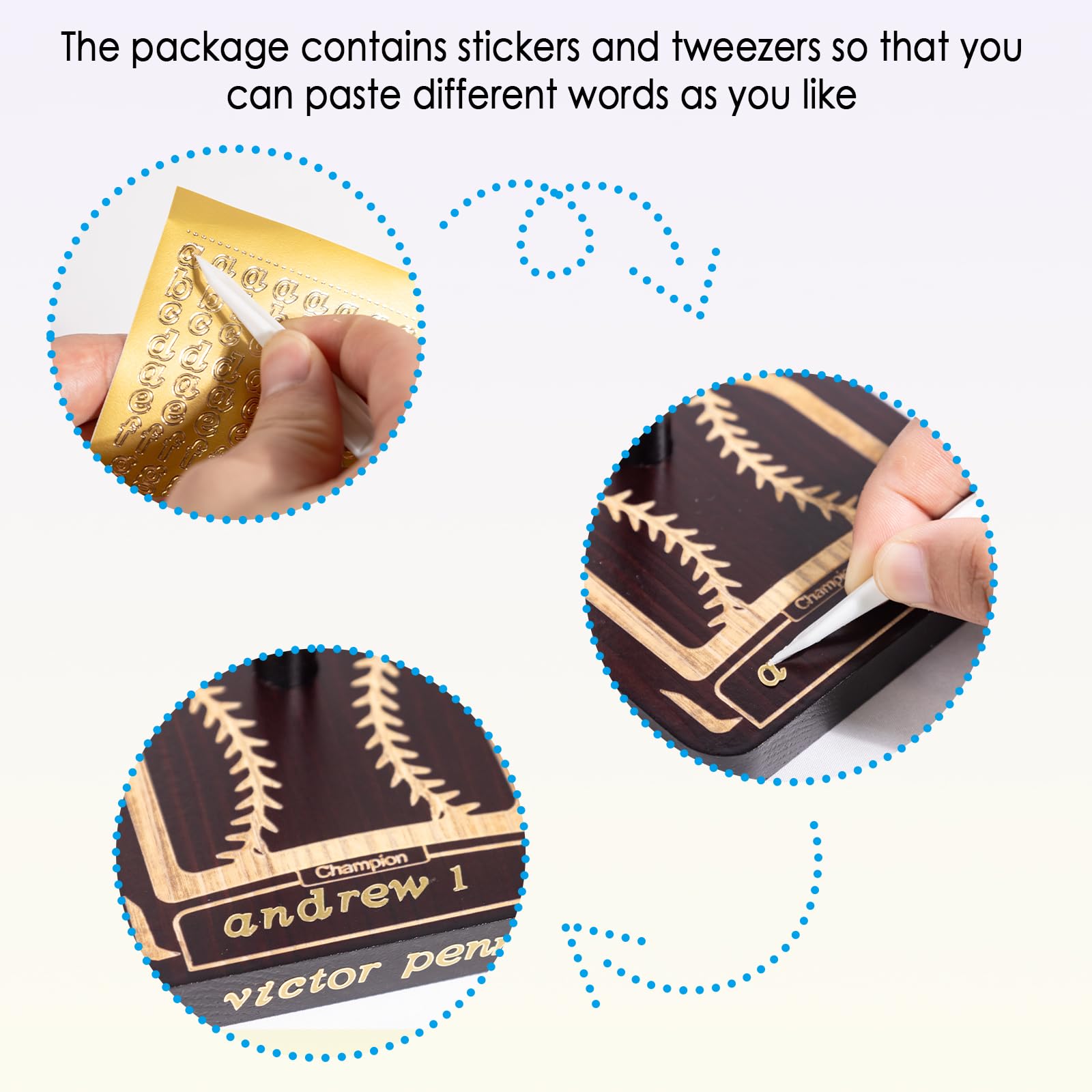 Championship Baseball Ring Display Holder - Wooden Softball & Sports Ring Organizer with Stickers & Tweezers - Holds 15 Rings - Perfect for Trophy Cases, Memorabilia Displays & Sports Awards Showcases