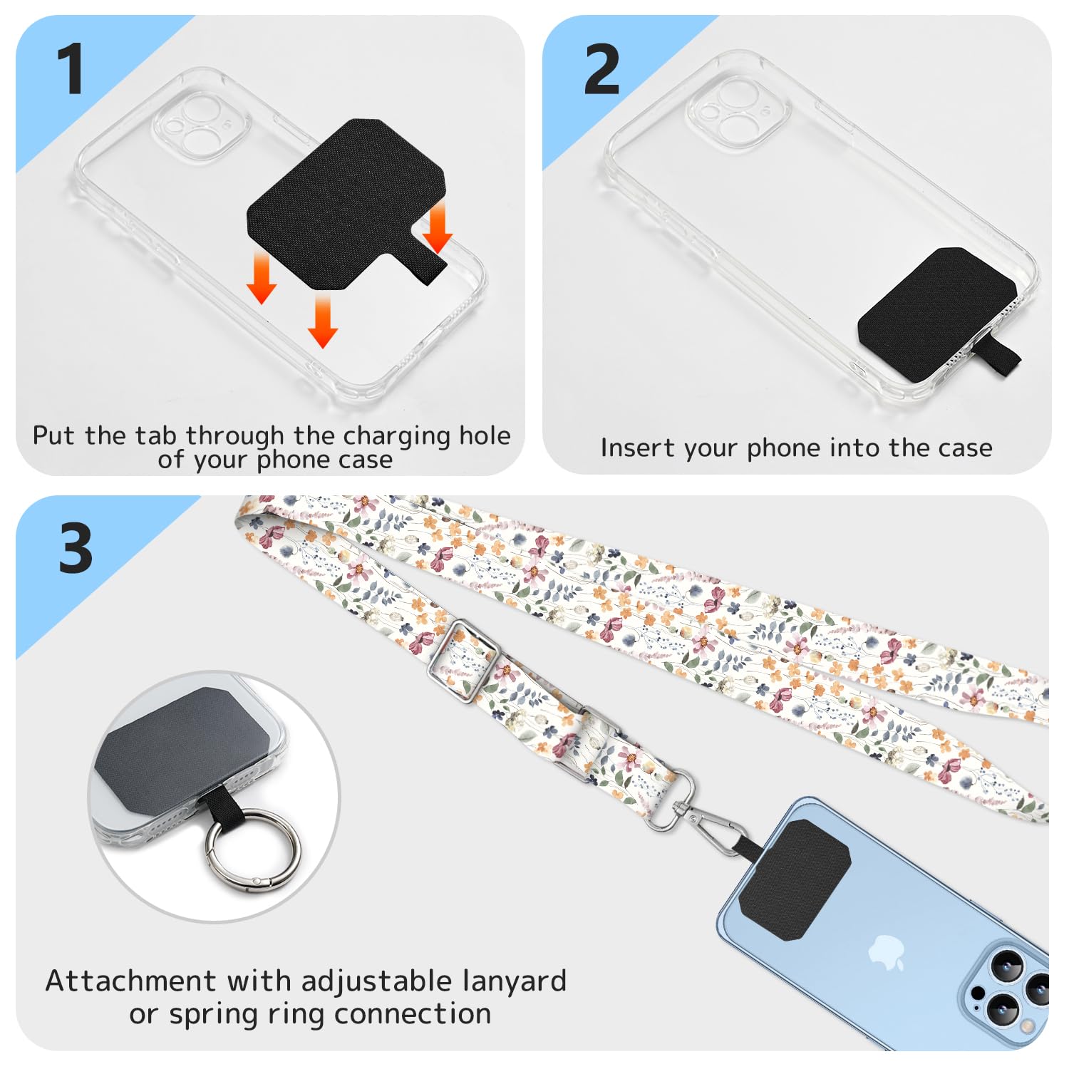 Adjustable Crossbody Phone Lanyard with Neck Strap - Secure & Comfortable Cell Phone Holder for Everyday Use, Travel, and Outdoor Activities