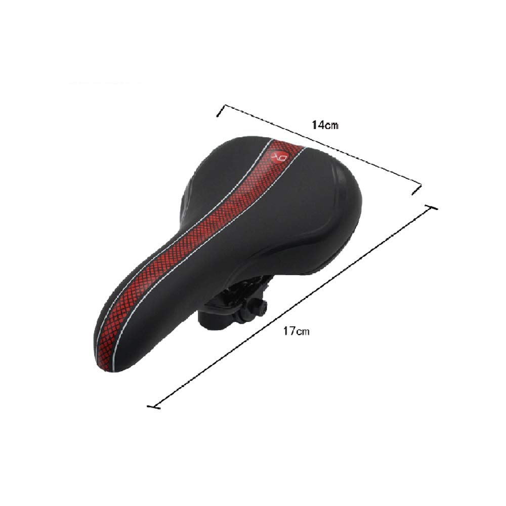**Premium Gel Bike Seat Cushion - Shockproof & Extra Comfort for Big Bum - Fits MTB, Mountain Bike, Folding Bike, Road Bike, Spinning & Exercise Bikes - Ideal for Long Rides & Indoor Cycling (Red)**