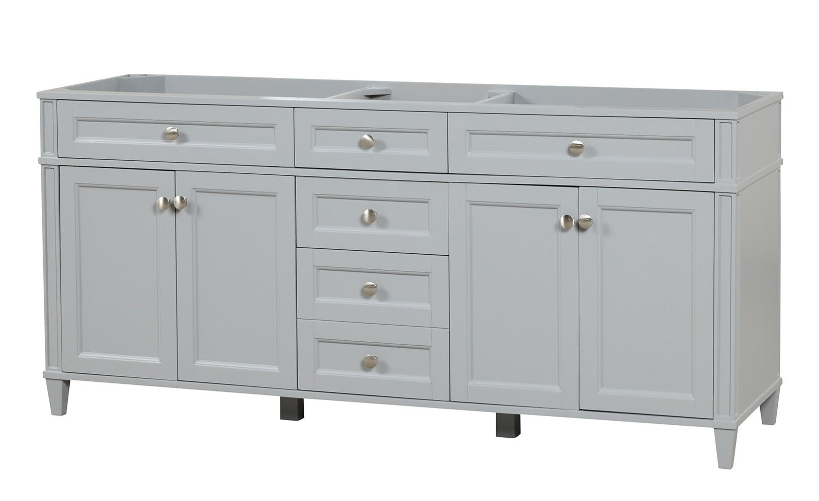 Kensington 71.5 Inch Solid Wood Bathroom Vanity Cabinet in Metal Gray - Modern Storage Solution for Bathroom Remodeling & Home Decor