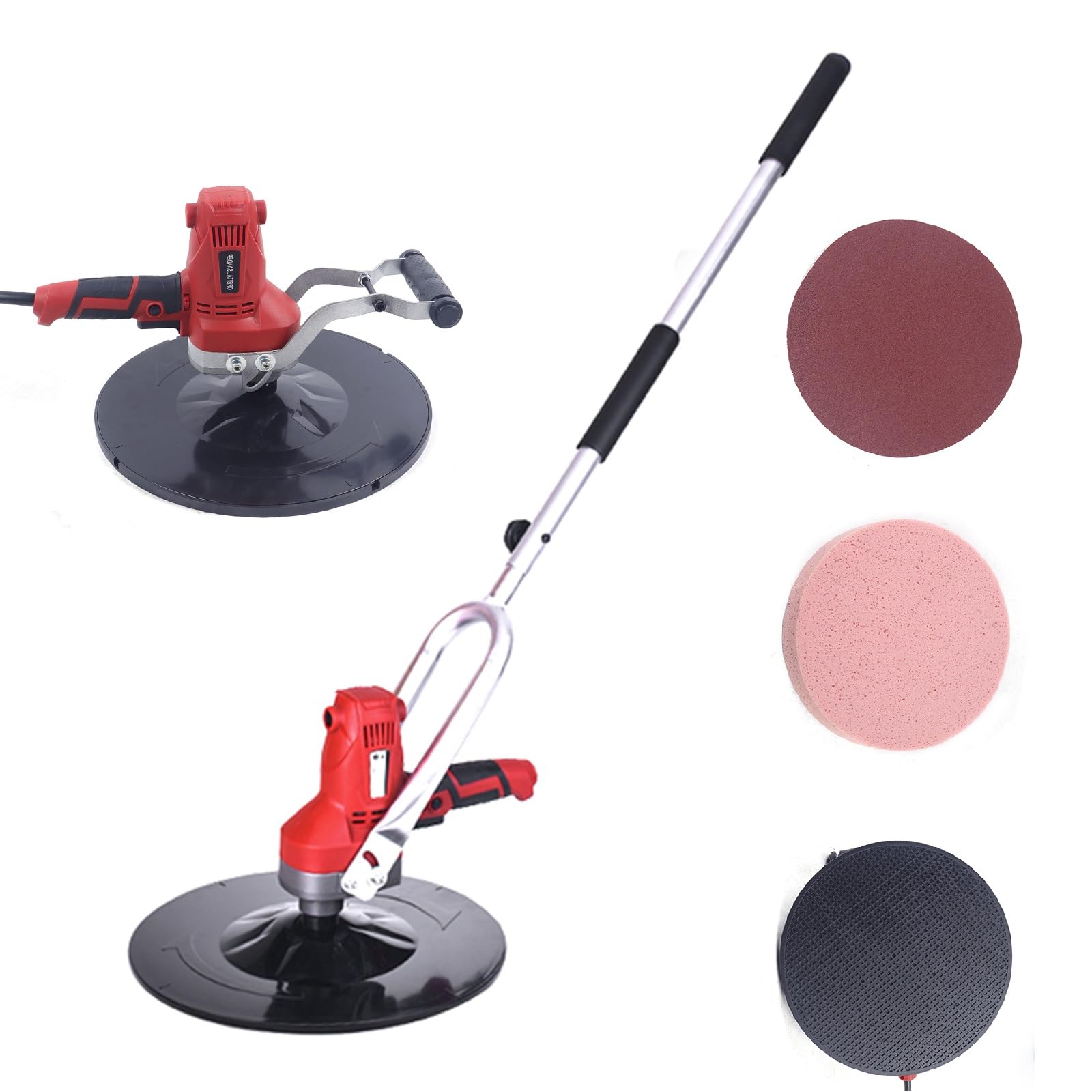 850W Electric Concrete Trowel Machine - 110V Wall Smoothing & Polishing Tool with Extension Rod | Multi-Function Sander Grinder for Plastering | Durable Copper Motor | Perfect for DIY Home Renovation & Professional Construction Projects