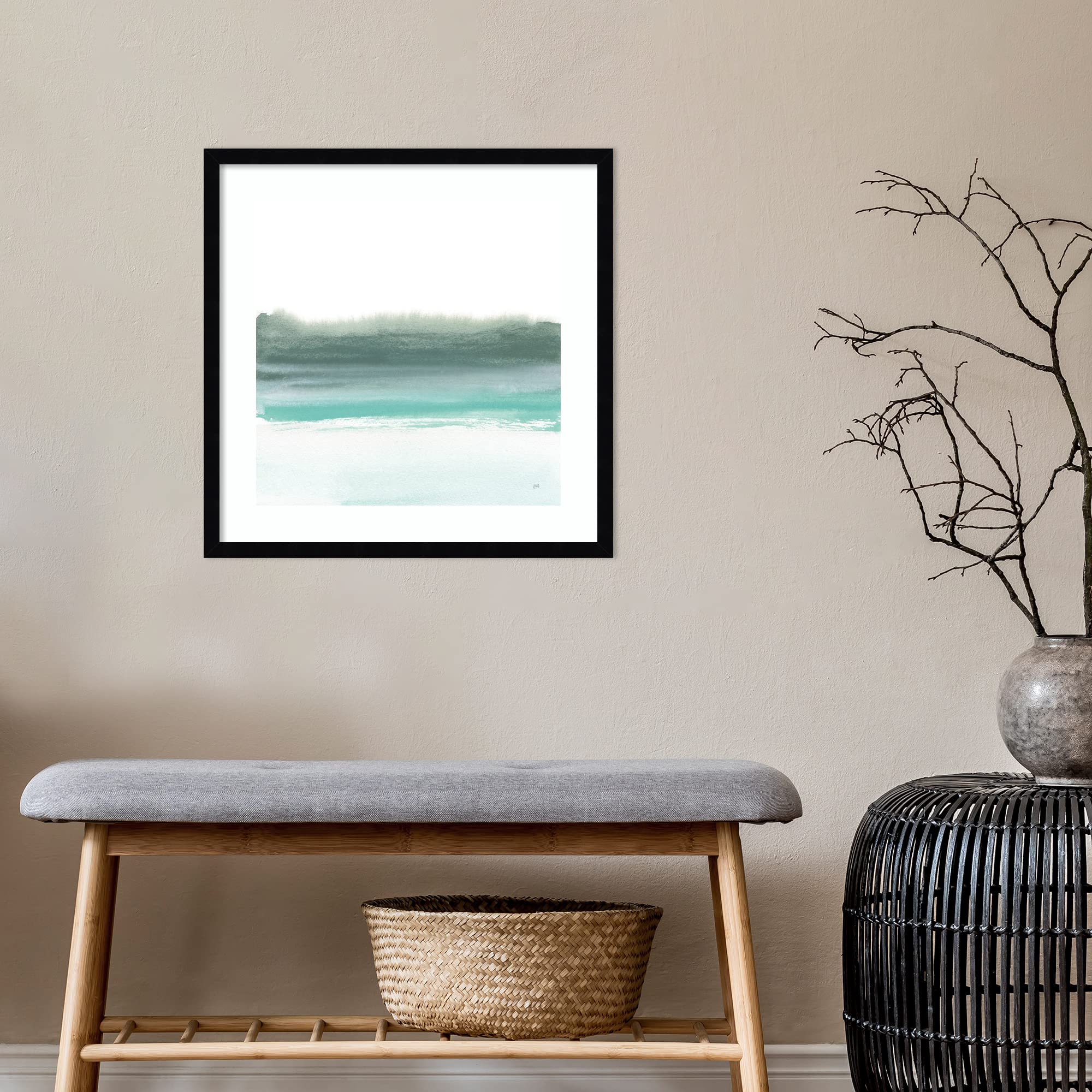 Amanti Art Framed Wall Art Print 21x21 - Empowering Mint II Abstract Painting by Chris Paschke | Modern Contemporary Home Decor | Medium Poster Artwork for Living Room, Bedroom, Bathroom & Kitchen | Perfect for Accent Walls, Office Spaces and Gift Giving