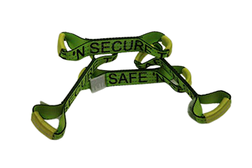 High Visibility Reflective Webbing Dog Bones for Rollback & Flatbed Wrecker Straps - 4 Pack | Heavy Duty Trucking, Towing & Vehicle Recovery Accessories