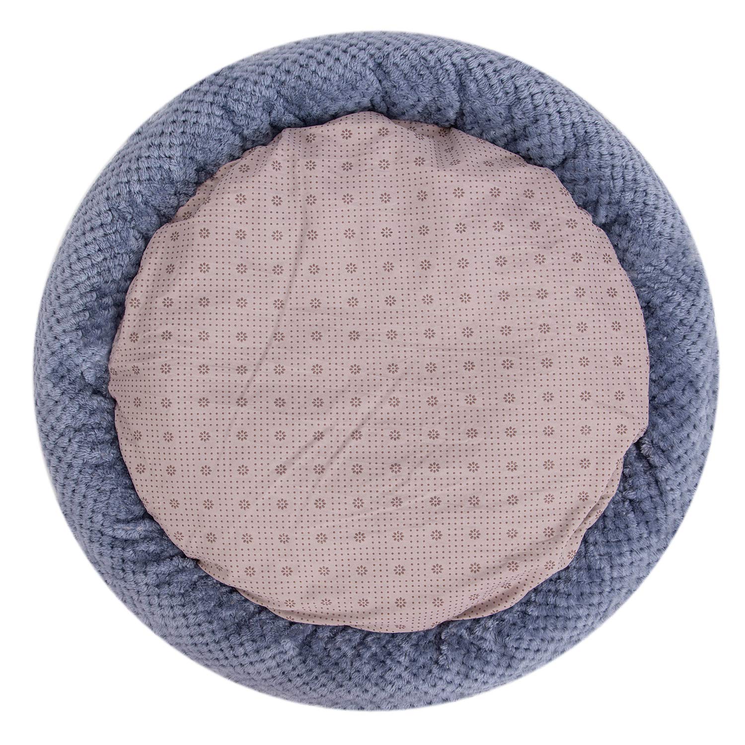 WONDER MIRACLE Fuzzy Deluxe Pet Bed - Ultra Soft Orthopedic Dog Bed & Cat Bed for Large Dogs - Machine Washable Pet Crate Mat (24x24 Inches, Smoked Blue) - Perfect for Living Room, Bedroom & Kennel Comfort