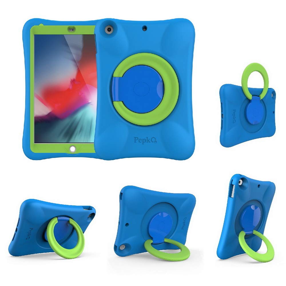 NLR FUN Pekoo Kids EVA Protective Case for iPad Air 10.5-Inch (3rd Gen 2019) - Shockproof Lightweight Stand Cover with Multi-Angle Viewing | Blue & Green | Perfect for School, Travel & Home Learning