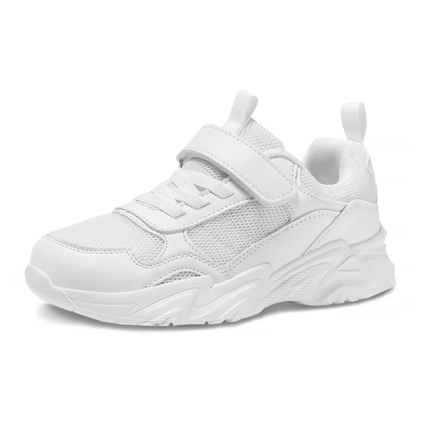 **Unisex Kids White Tennis Shoes - Breathable Lightweight Sneakers for Boys & Girls - Running & Gym Shoes for Toddler, Little & Big Kid - Perfect for School, Sports & Daily Wear**