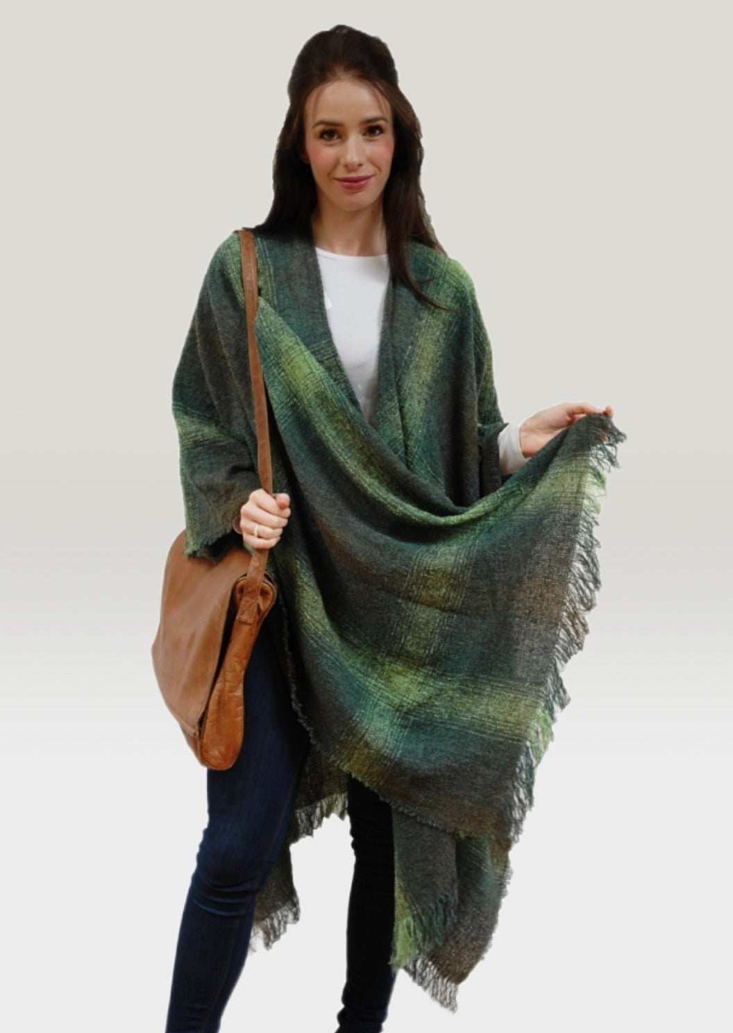 Celtic Ruana Lambswool Wrap Shawl - Soft Warm Wool Poncho Cape for Women - Perfect for Fall, Winter & Outdoor Activities