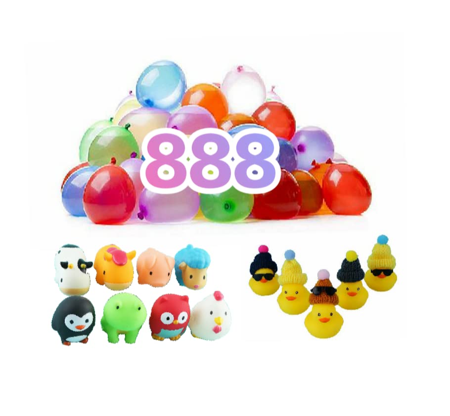 888 Pcs Self-Sealing Water Balloons - Fast Fill for Pool Parties & Outdoor Fun