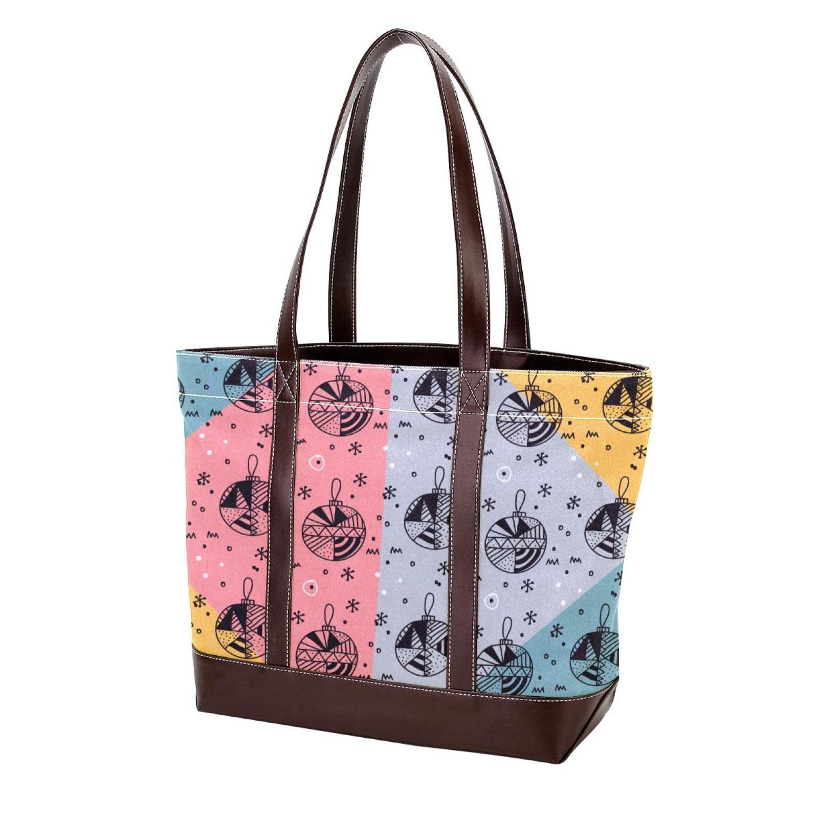 Stylish Tiger Print Tote Bag for Women - Large Canvas & Leather Shoulder Bag with Top Handle - Perfect for Work, Travel & Shopping