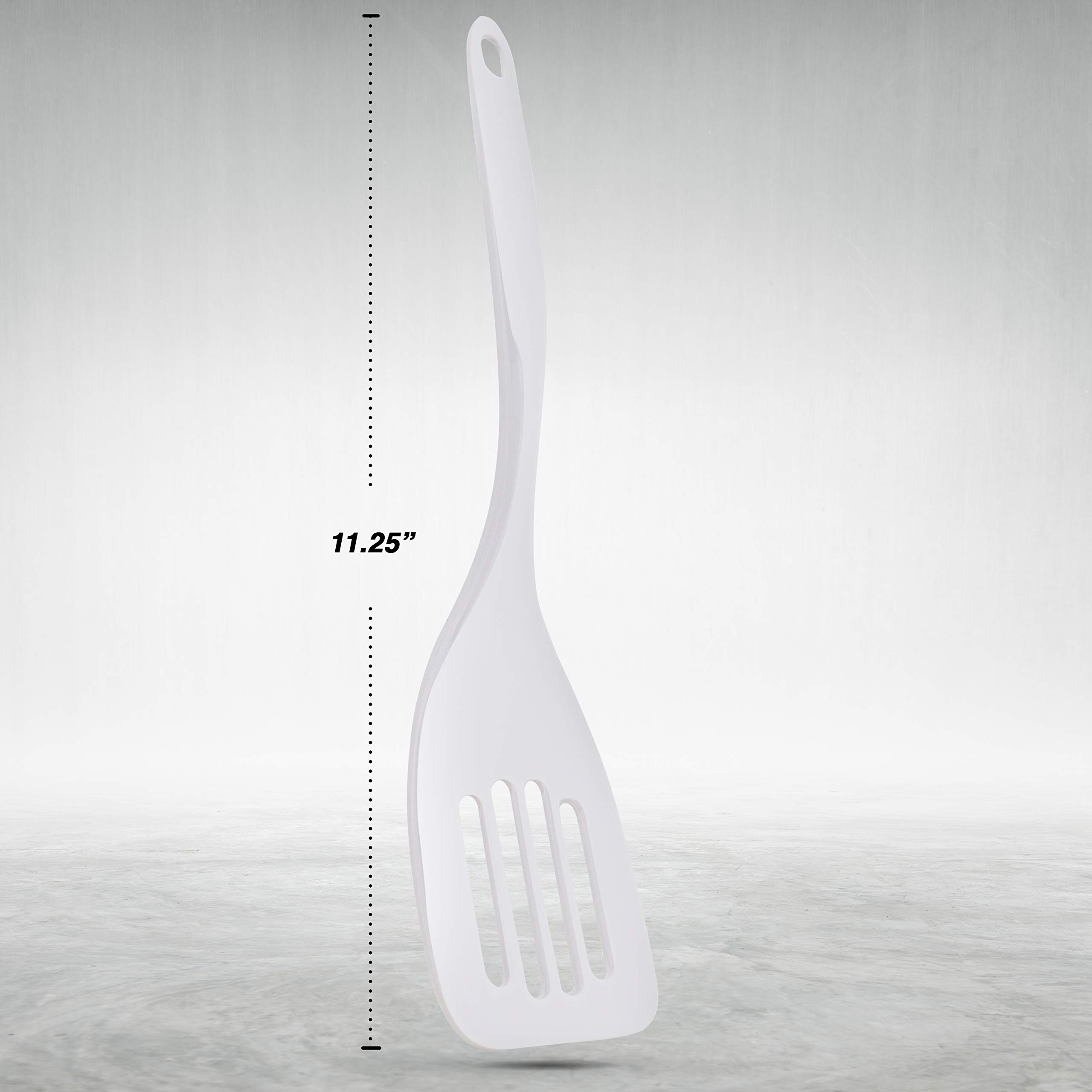 Ram-Pro 2-Pack Heavy Duty Melamine Spatula - Heat-Resistant Slotted Turner with Large Handle Hole - Perfect for Flipping Fish, Eggs & Pancakes - Durable Kitchen Utensil for Cooking, Grilling & Baking (Solid White)
