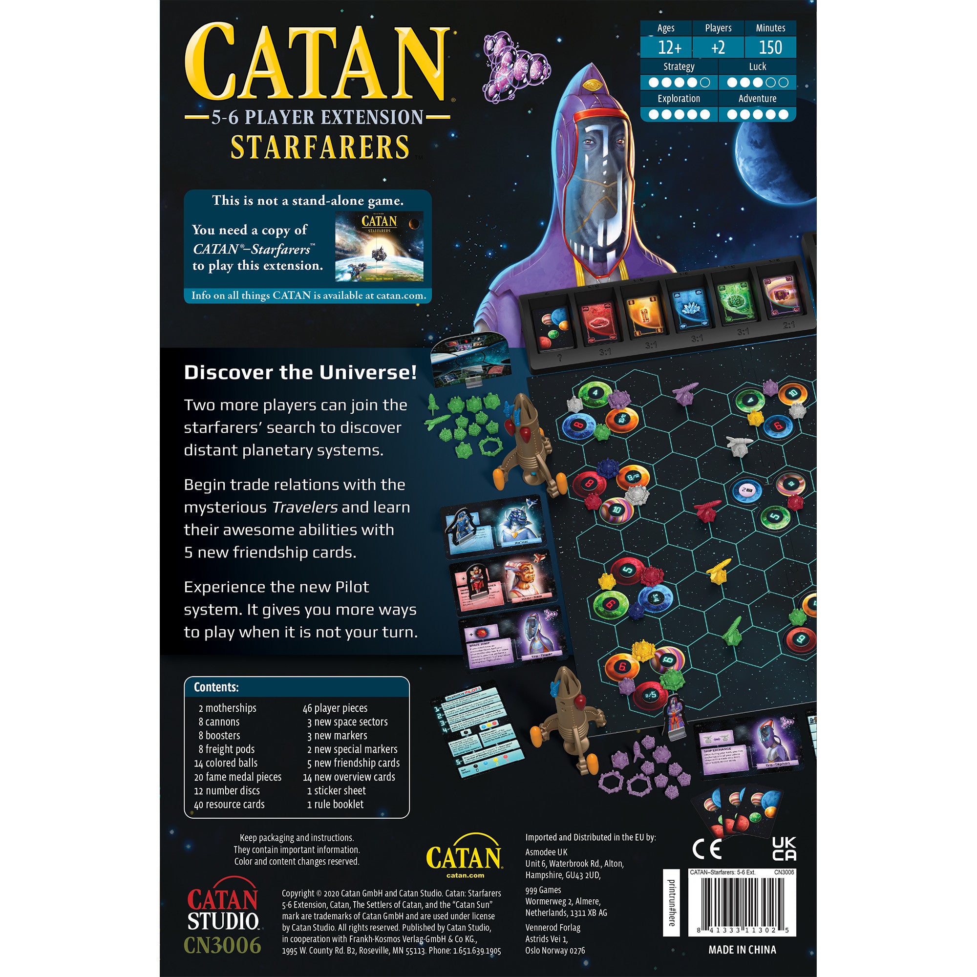 Catan Starfarers 2nd Edition - 5-6 Player Board Game Expansion | Space Exploration Strategy Game for Family Game Night & Friends Gatherings