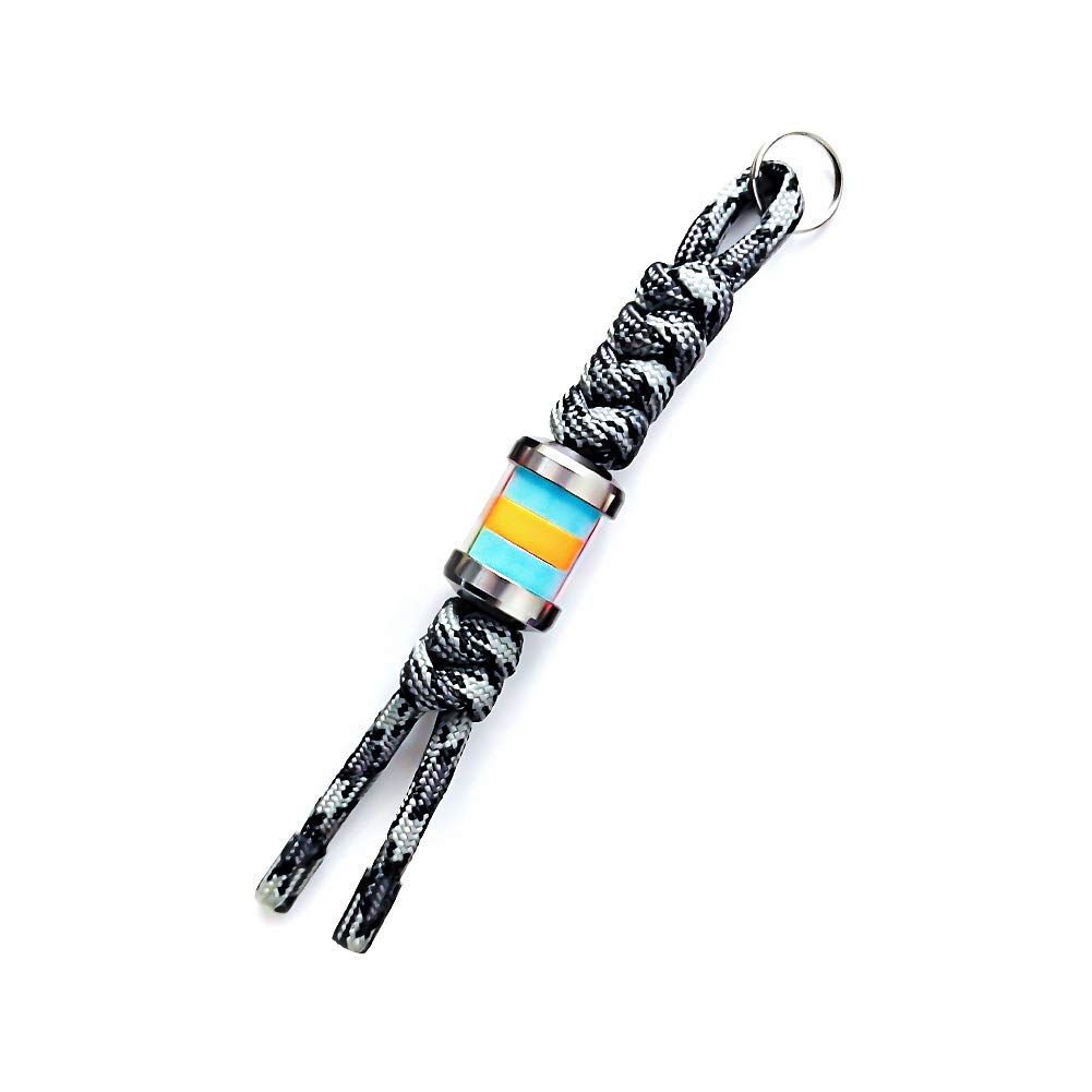 RovyVon Ti Firefly EDC Titanium Bead - Paracord Bead for Keychain, EDC Knife & Flashlight (Blue-Yellow-Blue) | Perfect for Outdoor Adventures, Survival Gear & Everyday Carry Essentials