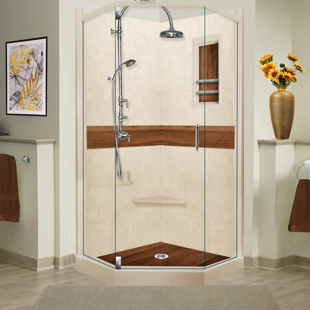 Lifeproof Burnt Oak Desert Sand Neo Shower Enclosure Kit - Waterproof Bathroom Upgrade for Modern Homes, Perfect for Master Bath & Guest Bath Renovations