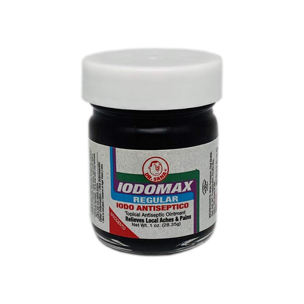 Dr. Sana Iodomax Regular Iodine Antiseptic Ointment - Wound Disinfectant & Pain Relief for Cuts, Scrapes & Minor Burns - First Aid Solution for Home, Travel & Outdoor Activities - 1 Oz (30g)
