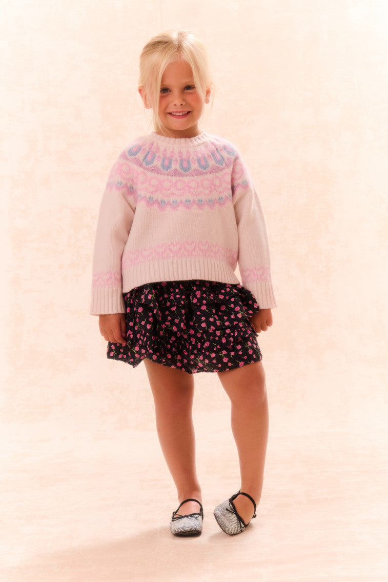 Warm Alpaca Wool Pullover Sweater for Girls - Soft & Cozy Winter Knitwear for Kids - Perfect for School, Playdates & Outdoor Adventures