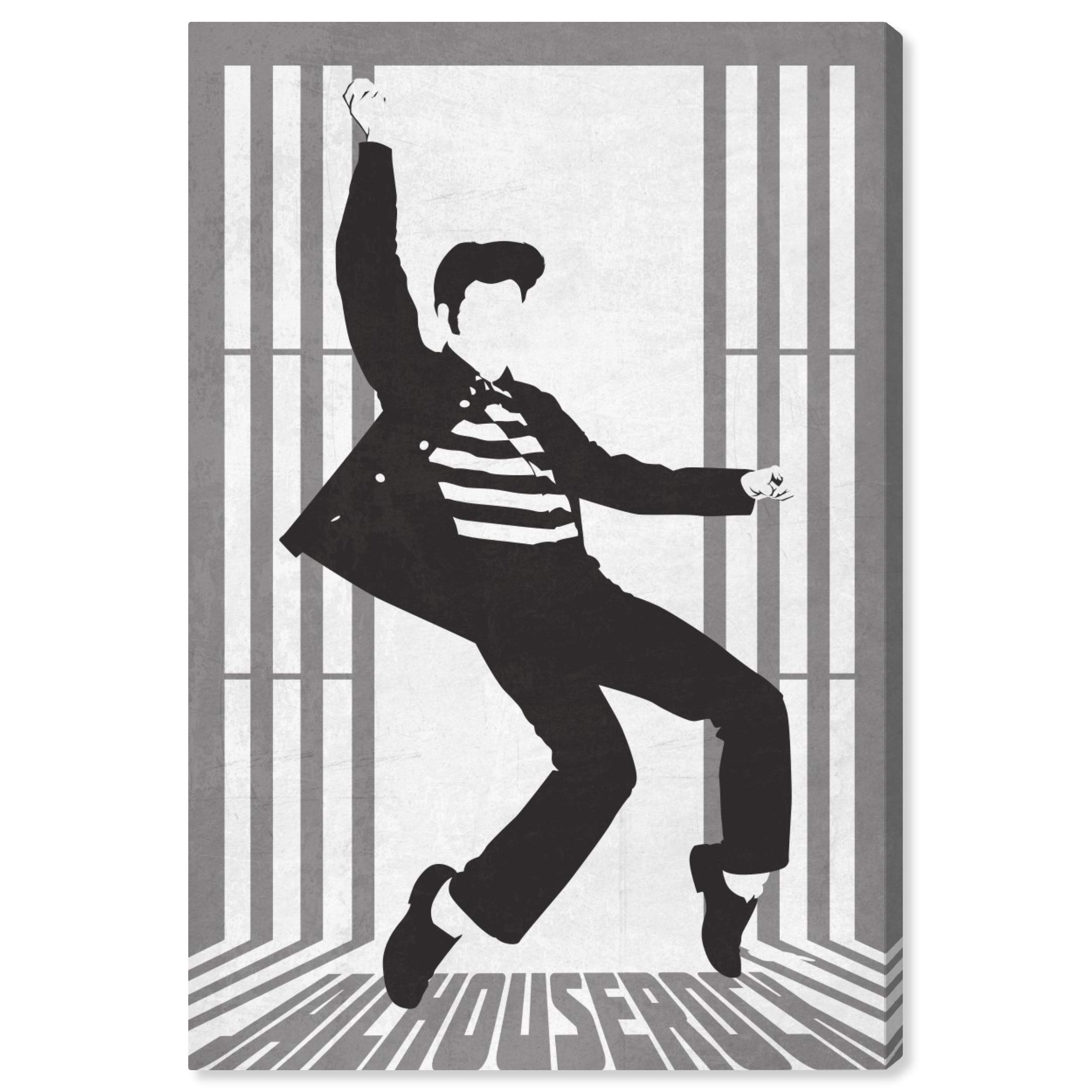 Oliver Gal 'Jail Rock' Dance Wall Art Canvas Print - 16x24 Inches Black & White Home Decor - Perfect for Living Room, Bedroom & Office Wall Decor