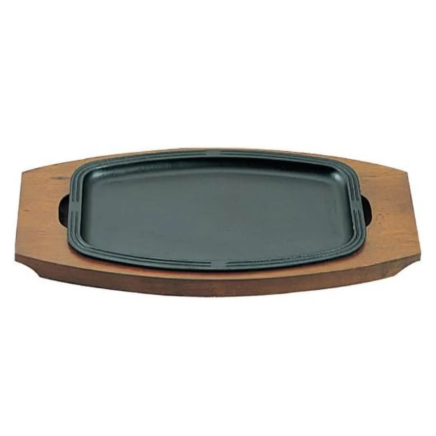 Asahi Chuzo Cast Iron Rectangular Sizzler Platter - Premium Japanese Grill Plate for Steak, Fajitas & Sizzling Dishes - Perfect for Restaurants, BBQs & Home Cooking