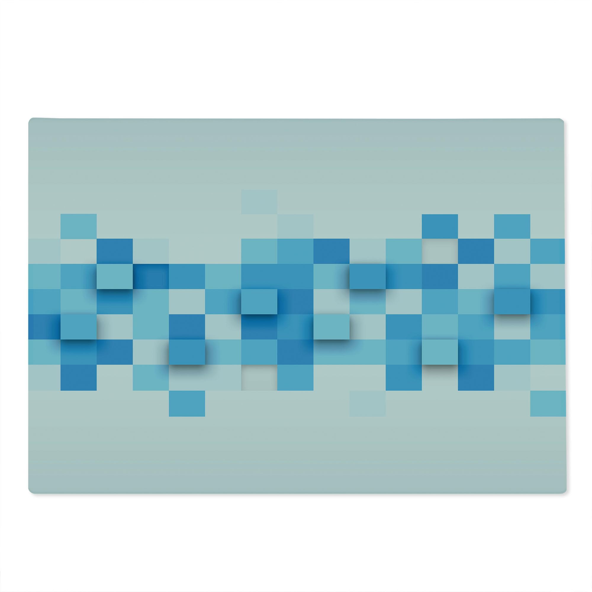 Ambesonne Abstract Cutting Board - 3D Geometric Mosaic Design, Tempered Glass Serving Board, Large Size in Pale Blue & White | Perfect for Kitchen Prep, Charcuterie Display & Modern Home Decor