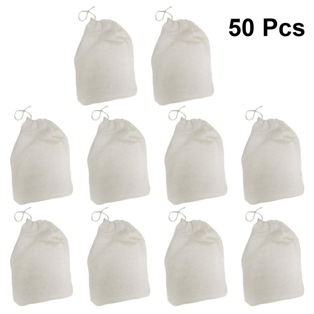 Premium YARDWE 50-Pack Nut Milk Bag - Ultra Strong Cold Brew & Tea Infuser Bags for Almond Milk, Herbal Tea, Coffee Filtering - Reusable Kitchen Supplies for Home Brewing & Cooking