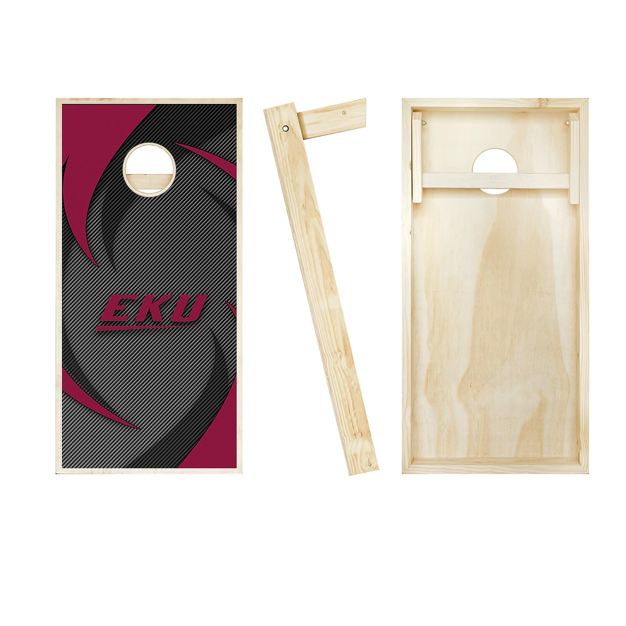 Skip's Garage Eastern Kentucky Swoosh Cornhole Board Set - Official Team Logo Design - Regulation Size Cornhole Game Boards for Outdoor Parties, Tailgating & Backyard Fun