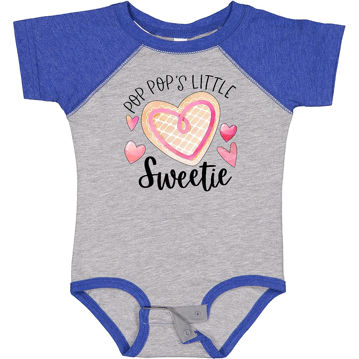 Inktastic Pop Pop's Little Sweetie Pink Heart Cookie Baby Bodysuit - Cute Outfit for Newborns, Infants & Toddlers - Perfect for Family Photos, Birthday Gifts & Everyday Wear