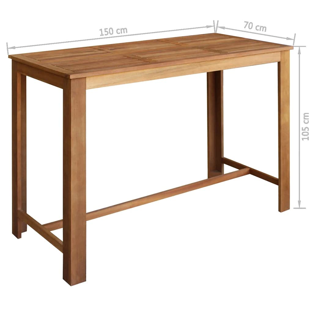 Solid Acacia Wood Small Bar Table - 59