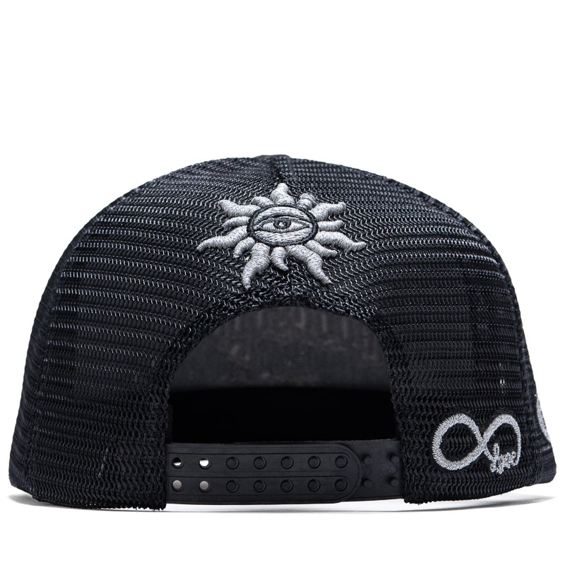 Godspeed New York GS Forever Trucker Hat - Black with 3M Reflective Design | Adjustable Snapback Cap for Outdoor Activities, Running, Cycling & Casual Wear