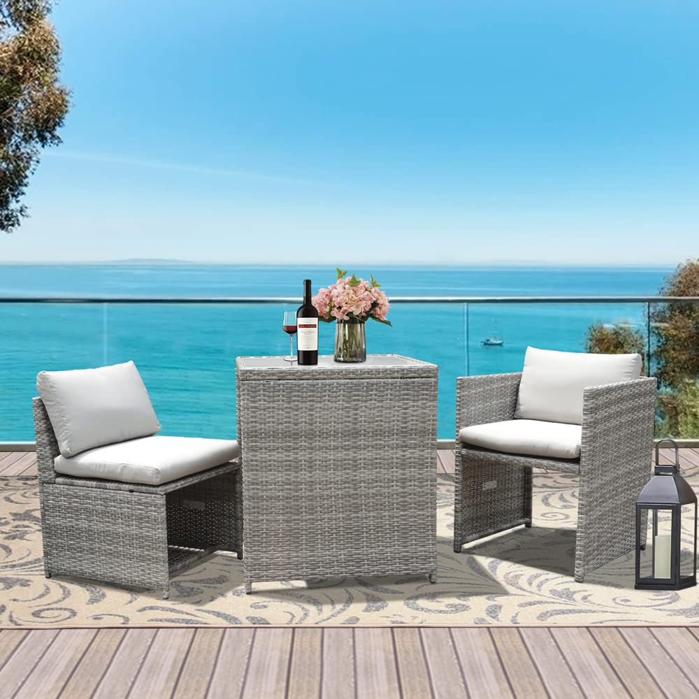 Yangming 3-Piece Outdoor Wicker Sofa Set with Table - Patio, Garden & Poolside Use