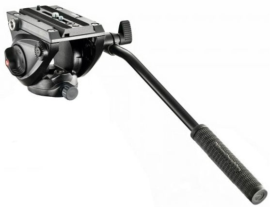 Manfrotto MVH500AH Fluid Video Head with Flat Base - Professional Tripod Head for Smooth Panning & Tilting - Perfect for DSLR, Mirrorless Cameras, and Video Production