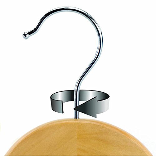 HANGERWORLD 10 Pack Natural Wooden Clothes Hangers 45cm with Non-Slip Trouser Bar - Perfect for Wardrobe, Closet Organization & Garment Storage