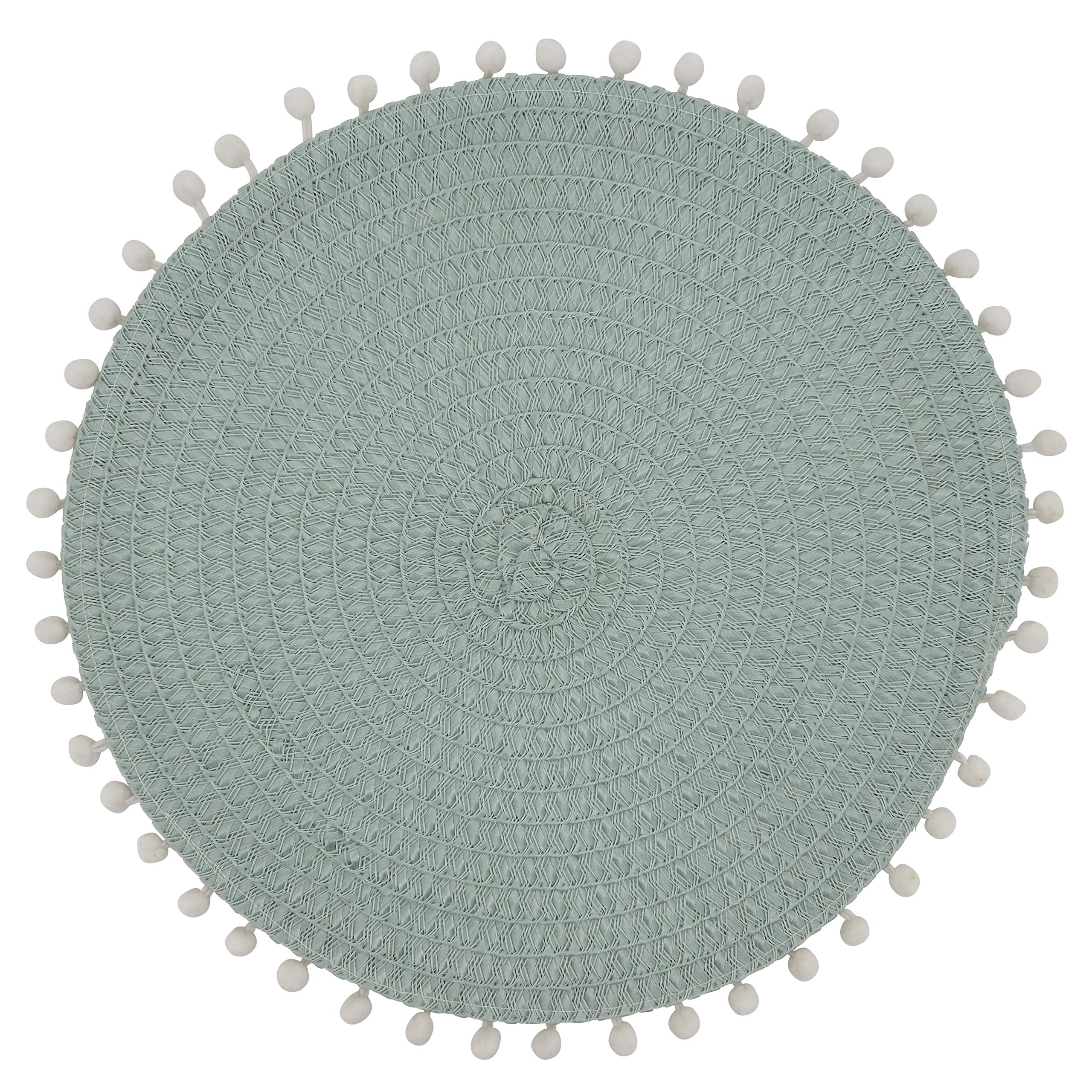 Pom Pom Design Placemats Set of 4 - Colorful Round Table Mats for Dining, Kitchen, Party Decor & Home Aesthetic