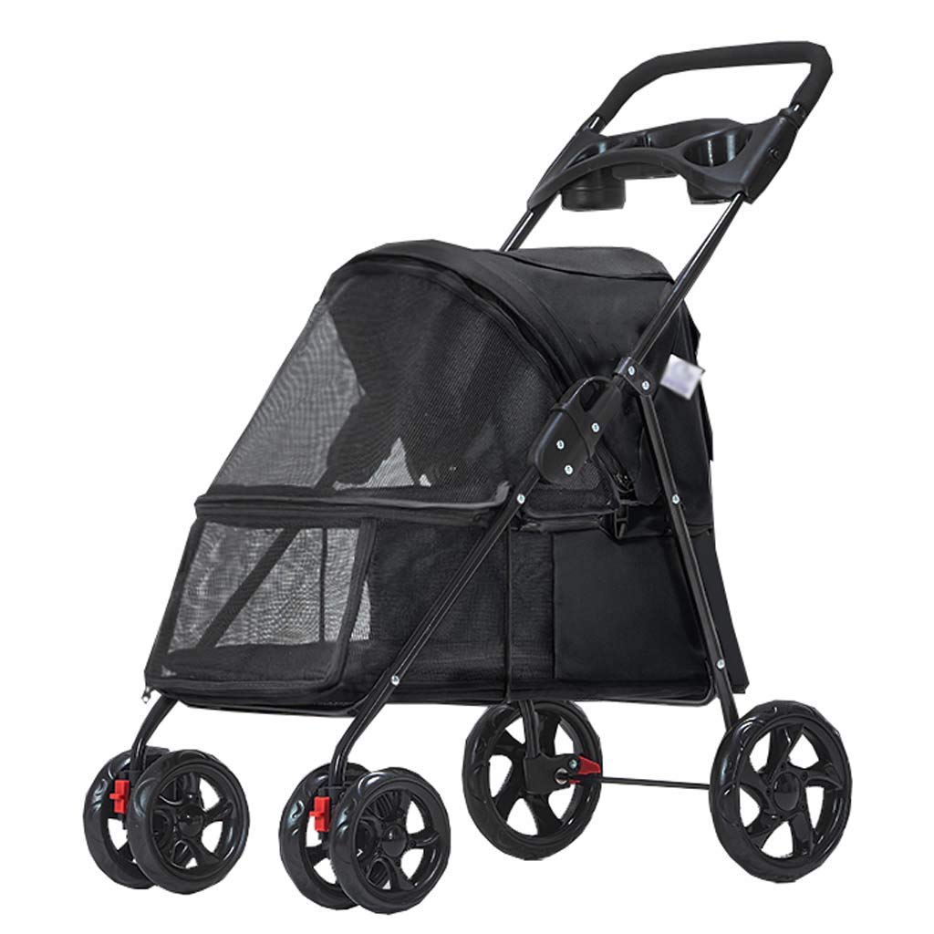 MoLi Pet Stroller for Cats & Dogs - Lightweight Foldable Travel Carrier with Cup Holder, Storage Basket & Rain Cover | Waterproof Design for Outdoor Walks, Park Visits & Vet Appointments