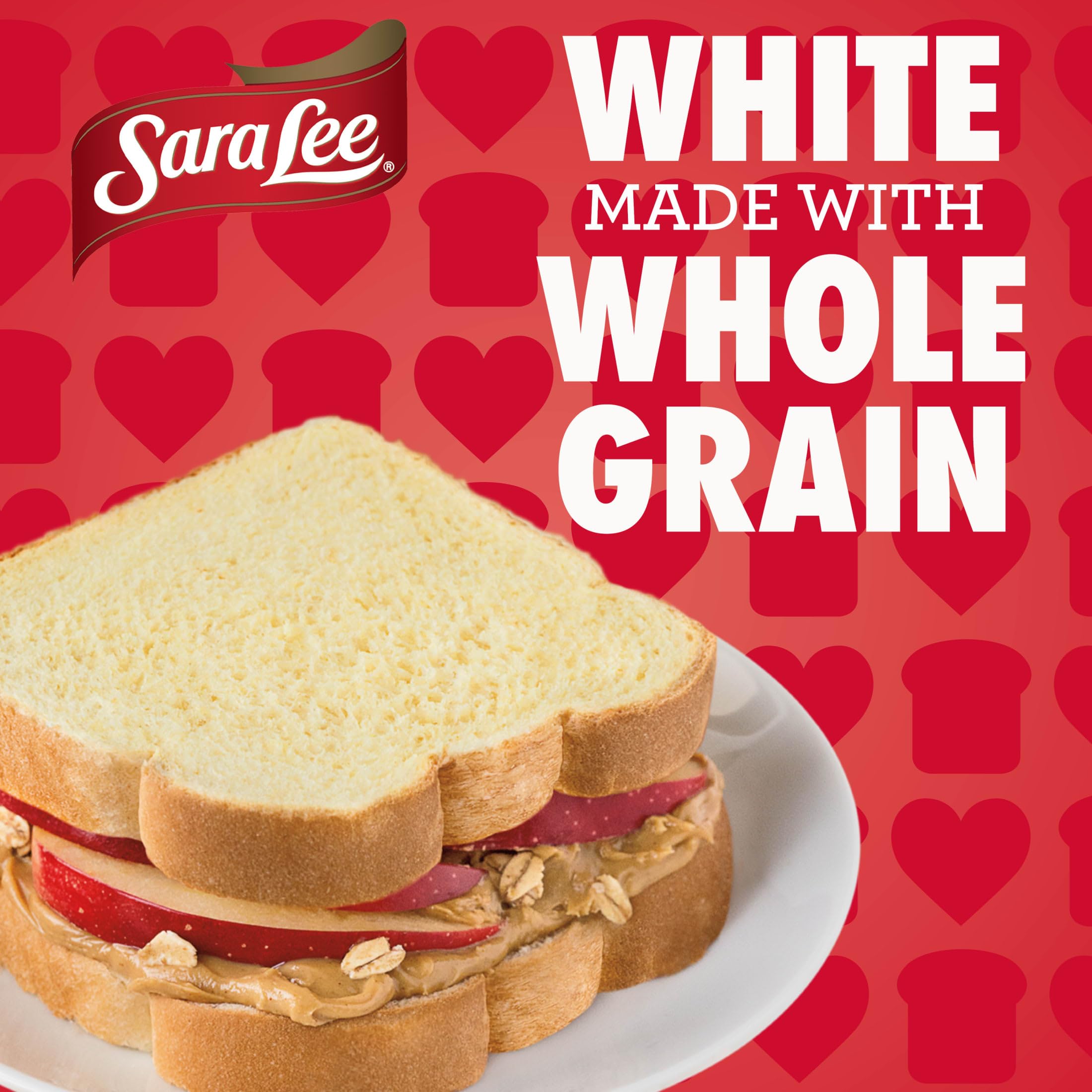 Sara Lee Whole Grain White Sandwich Bread - 20 Oz Loaf, No Artificial Colors or Flavors | Perfect for Sandwiches, Toast & Breakfast