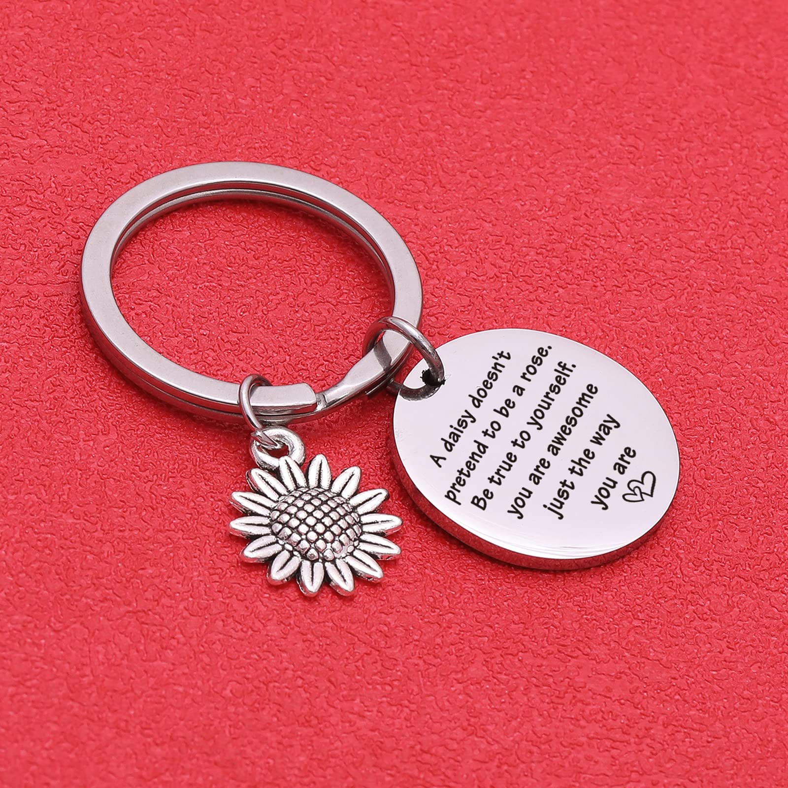 Daisy Keychain for Best Friends - Stainless Steel Friendship Jewelry - Perfect Gift for Daughter, Cousin & My Tribe - Daisy Lover Accessories for Everyday Carry & Special Occasions