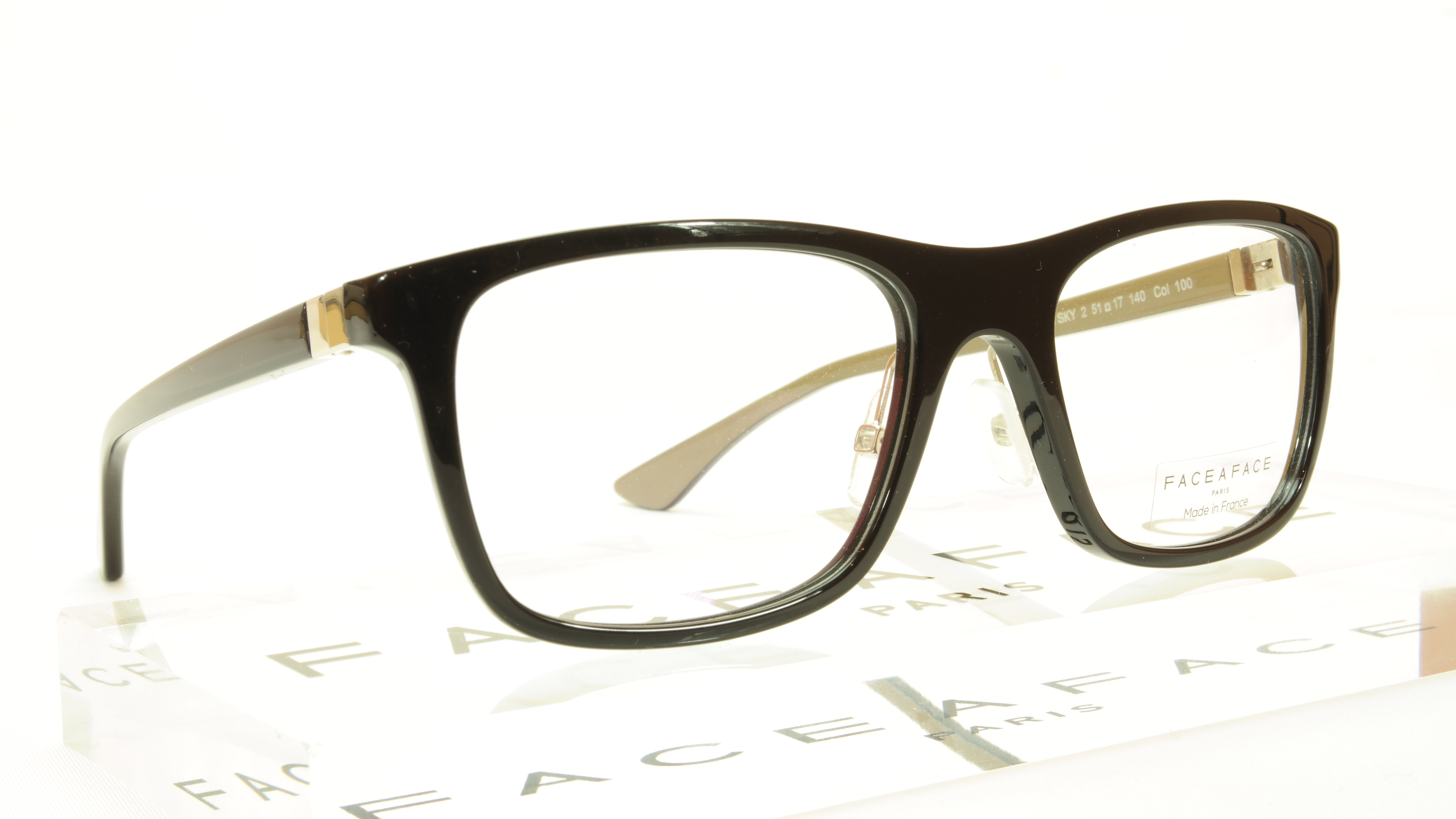 Face A Face ALIUM SKY 2 Acetate Black Eyeglasses - French Made Designer Frames for Men & Women | Perfect for Office, Reading & Fashion Accessories