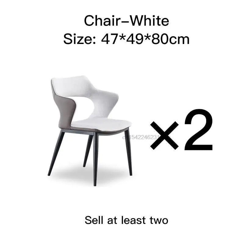 2 white chairs