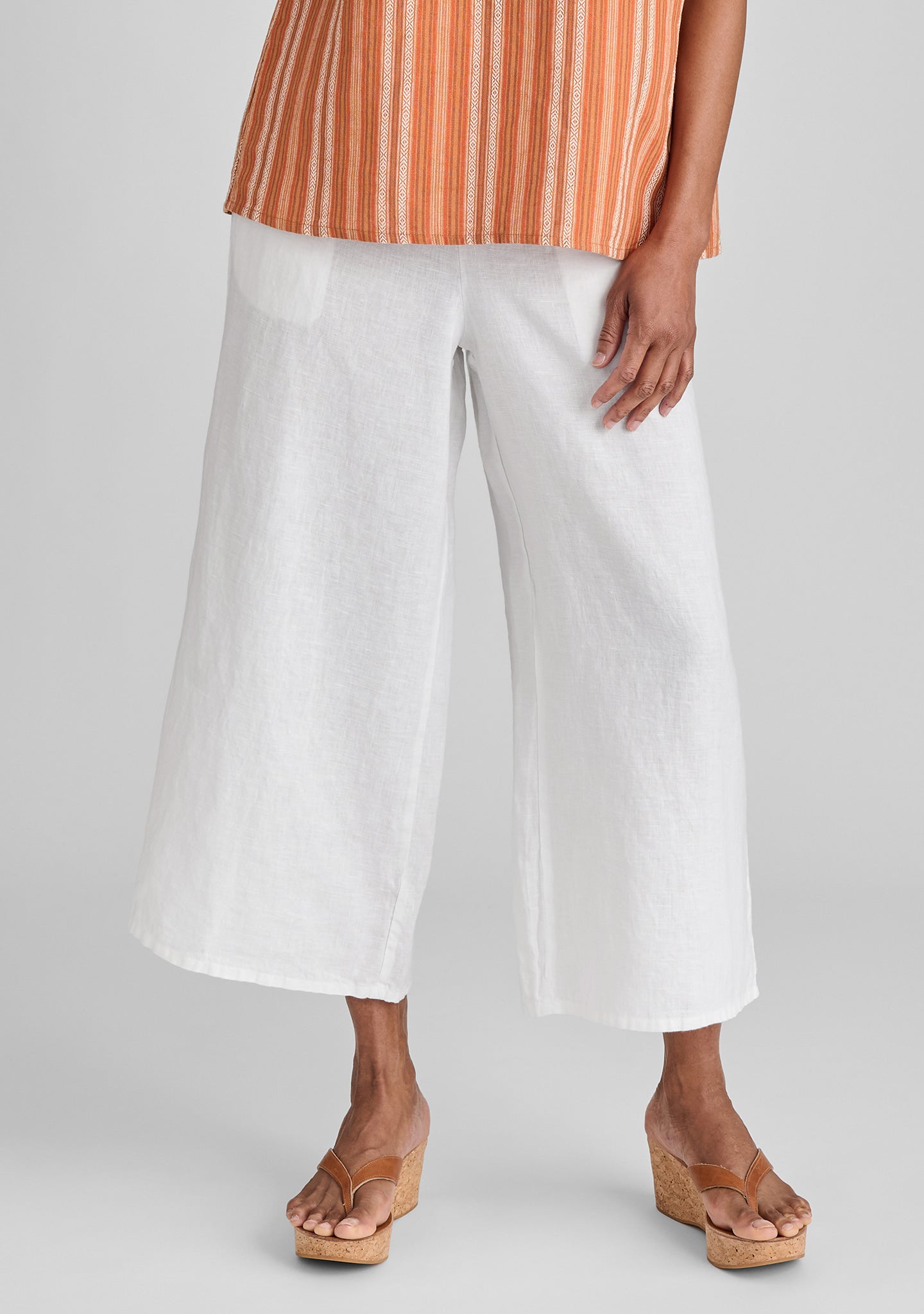 Sociable Flood Wide Leg Linen Pants for Women - Breathable Summer Casual Pants | Beach Vacation, Yoga, Lounge Wear