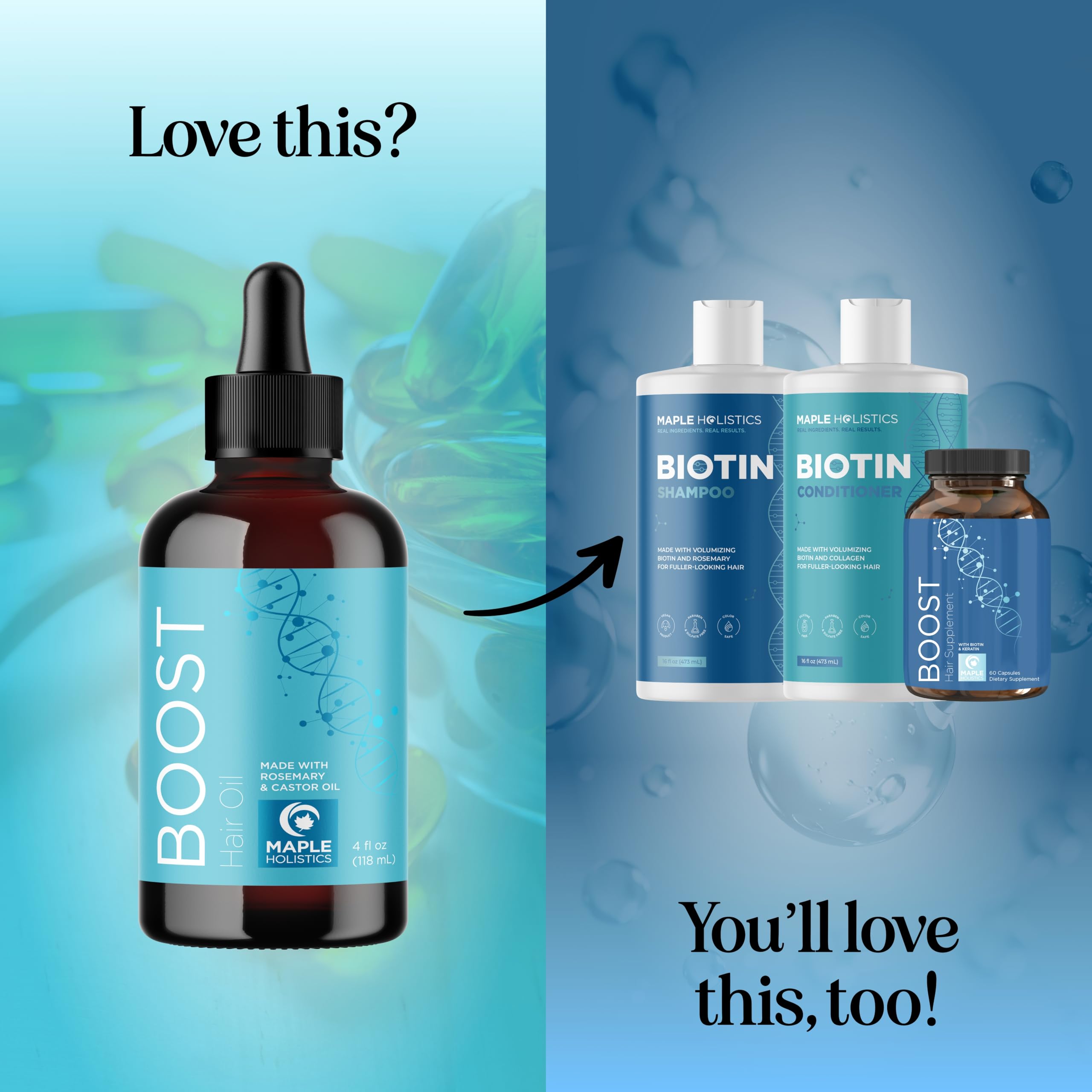 Organic Rosemary Hair Growth Oil for Damaged Hair - Thickening & Strengthening Treatment with Jamaican Black Castor Oil - Vegan Scalp Care for Women & Men - Perfect for Frizzy, Thin & Weak Hair - Daily Hair Care & Styling Essential