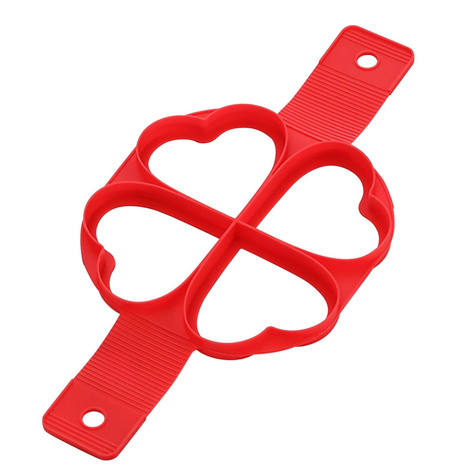 Nonstick Silicone Pancake Mold Maker - Reusable Mini Pancake Rings for Perfect Round & Heart Shaped Pancakes - Ideal for Breakfast, Brunch, Kids Parties & DIY Baking