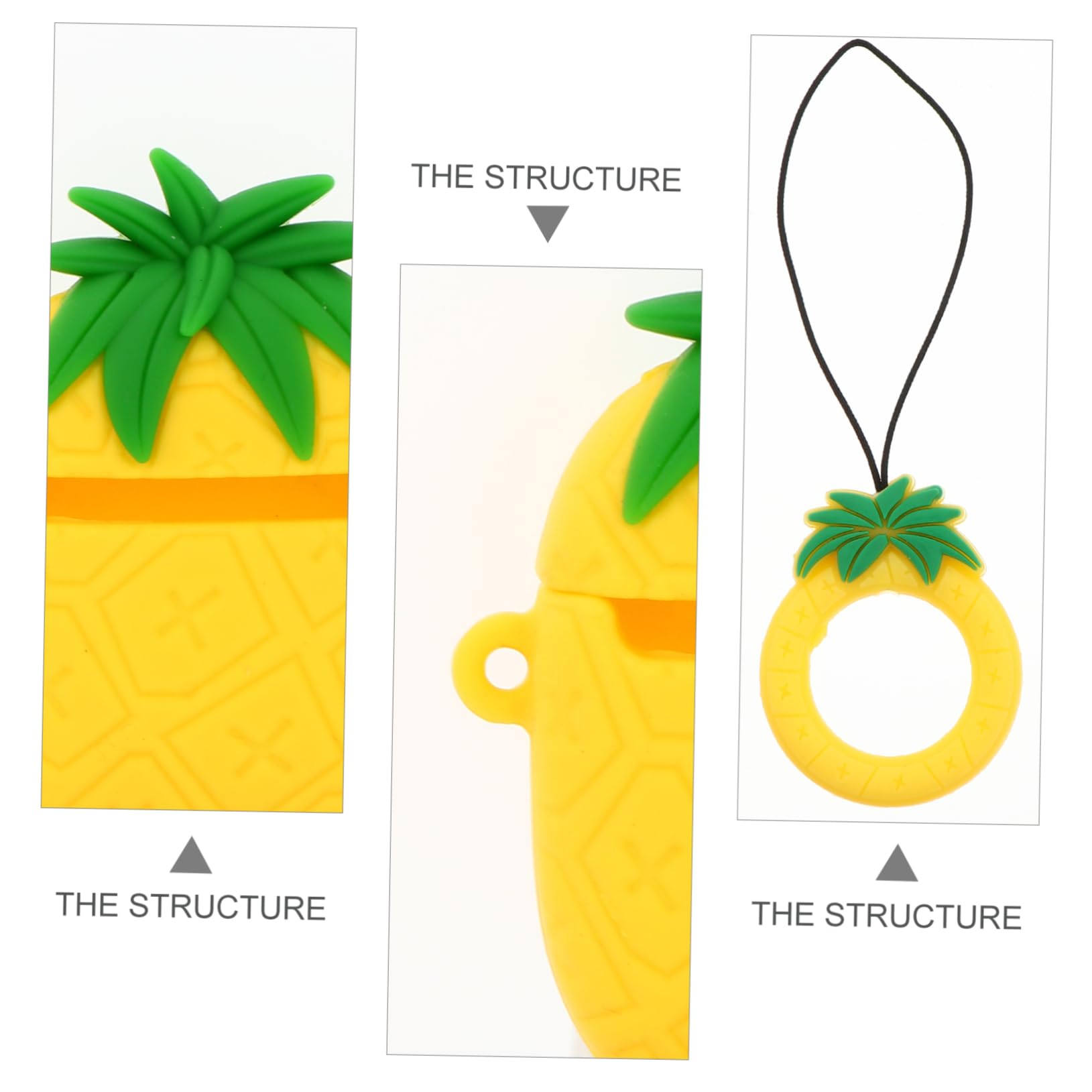 Mikikit Universal Travel Storage Box - 1pc Pineapple Design Earphone Case for AirPods, Earbuds & Accessories | Compact Organizer for Travel, Office & Daily Use
