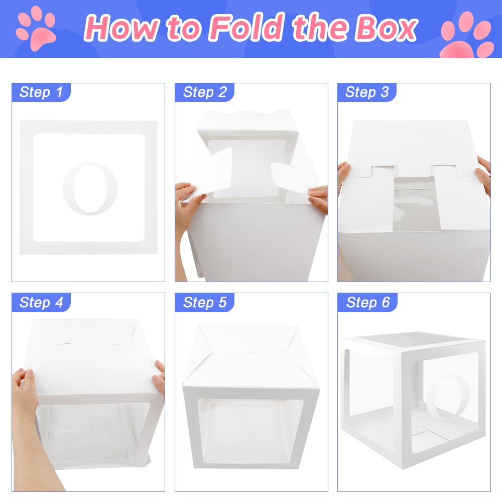 1st Birthday Decorations for Boys & Girls - 3-Piece Balloon Box Set for Baby's First Birthday Party, Easter & Special Occasions | One Year Old Party Decor with Clear Blocks