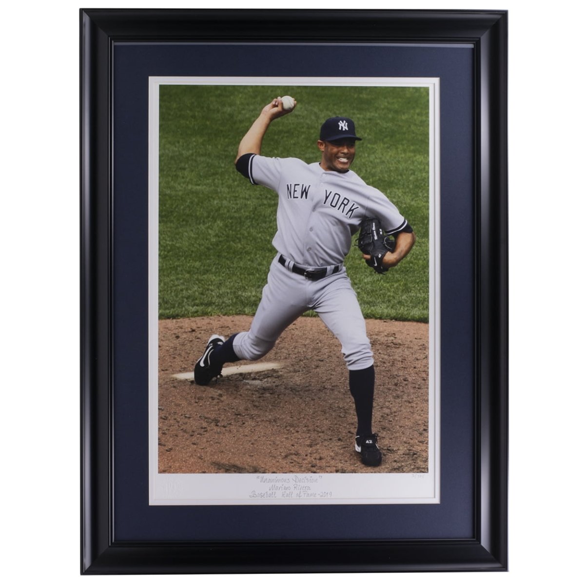 Mariano Rivera Framed 17x22 Baseball Photo - Unanimous Hall of Fame Induction Giclee Print - Perfect for Yankees Fans, Sports Memorabilia Collectors, and Man Cave Decor