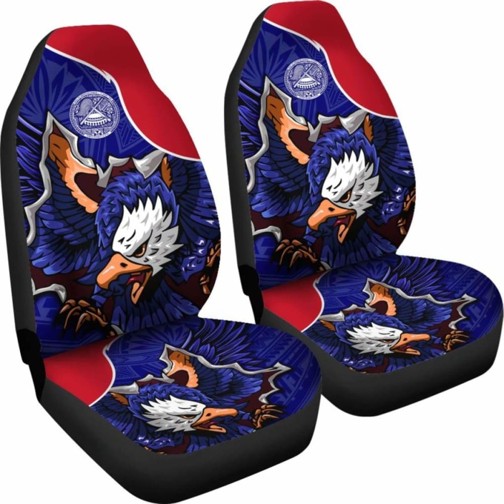 Premium American Samoa Car Seat Covers - Eagle Style Polynesian Patterns (110424) | Waterproof & Durable for Trucks, SUVs & Sedans | Perfect for Travel, Commuting & Outdoor Adventures