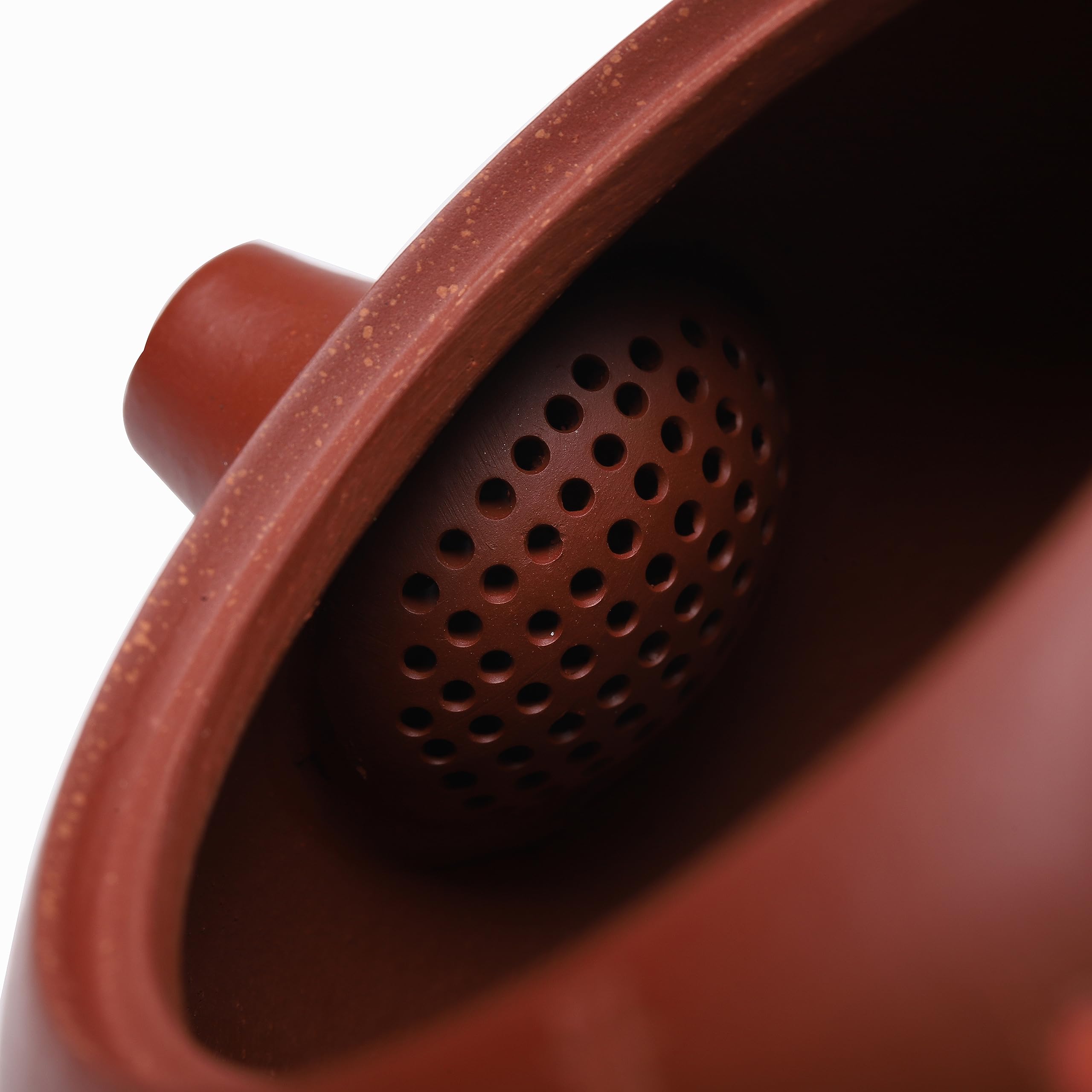 Handmade Yixing Zisha Teapot Set - 11.3oz Authentic Zhuni Red Clay Xishi Teapot with 4 Cups | Chinese Gongfu Tea Ceremony, Home Tea Brewing, Gift for Tea Lovers