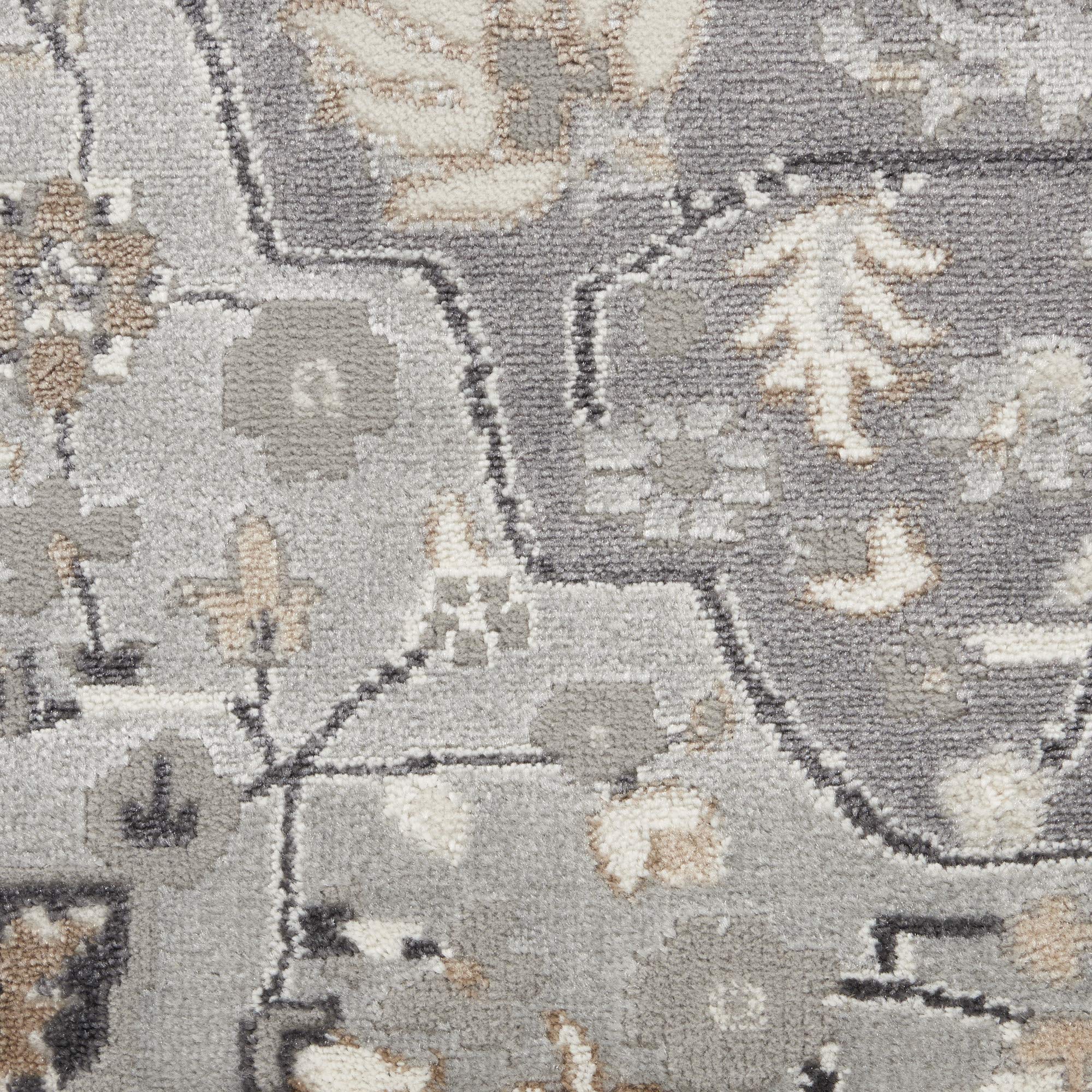 Nourison Elation Floral Grey 9' x 12' Area Rug - Easy Clean, Non-Shedding, Stain Resistant - Perfect for Bedroom, Living Room, Dining Room & Kitchen Decor (9x12)
